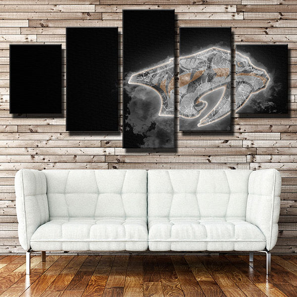 5 piece modern art canvas prints Preds Logo-shaped ice wall decor-1217 (3)