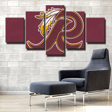 5 piece modern art canvas prints Redskins red r wall picture-1217 (1)