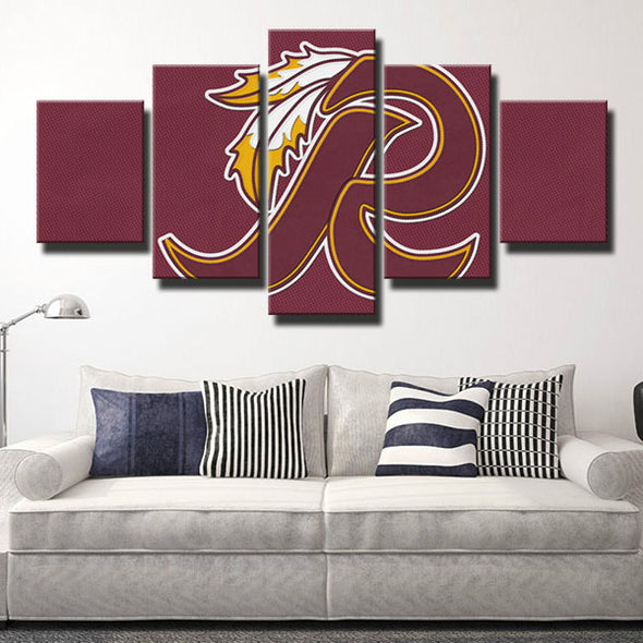 5 piece modern art canvas prints Redskins red r wall picture-1217 (2)