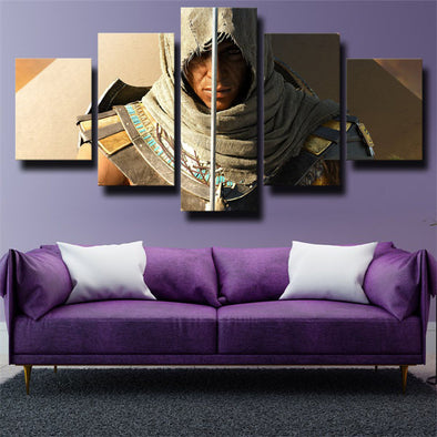 5 piece modern art framed print Assassin Origins Bayek wall decor-1206 (1)