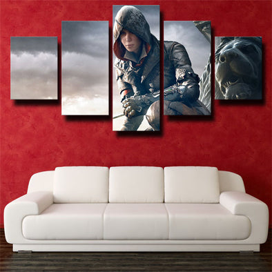 5 piece modern art framed print Assassin Syndicate Evie wall decor-1202 (1)