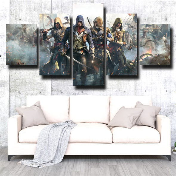 5 piece modern art framed print Assassin's Creed Unity decor picture-1209 (3)