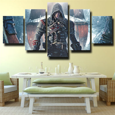5 piece modern art framed print Assassin's Creed Rogue decor picture-1203 (1)