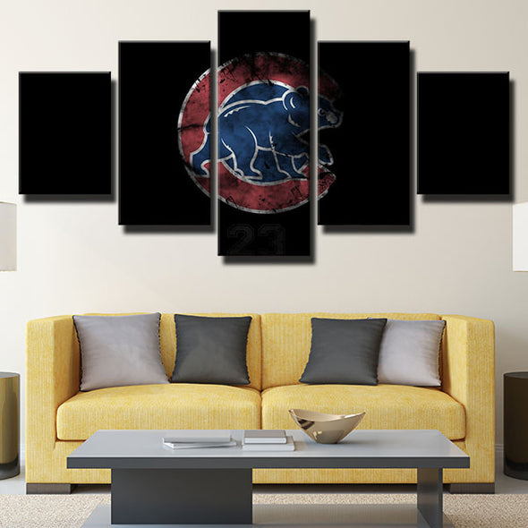 5 piece modern art framed print CC MLB Little Bear Black decor picture-1201 (3)