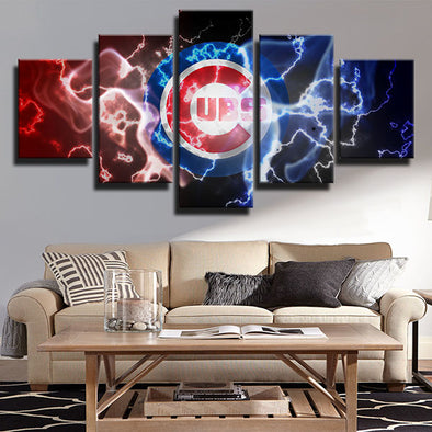 5 piece modern art framed print CCubs edm team standard home decor-1201 (1)