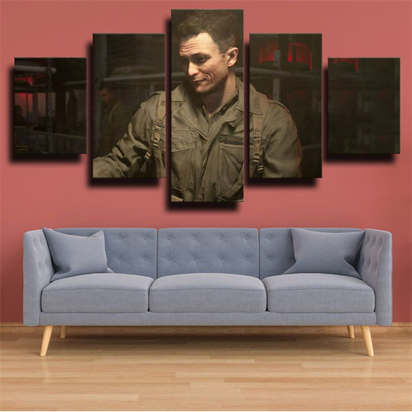 5 piece modern art framed print Call of duty WWII wall decor-1202 (3)