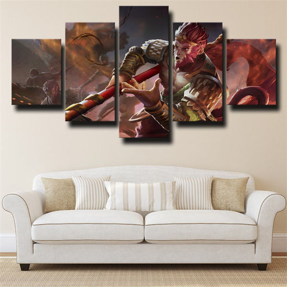 5 piece modern art framed print DOTA 2 Monkey King wall decor-1377 (2)