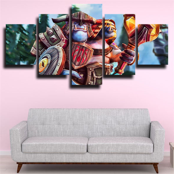 5 piece modern art framed print DOTA 2 Ogre Magi live room decor-1400 (3)