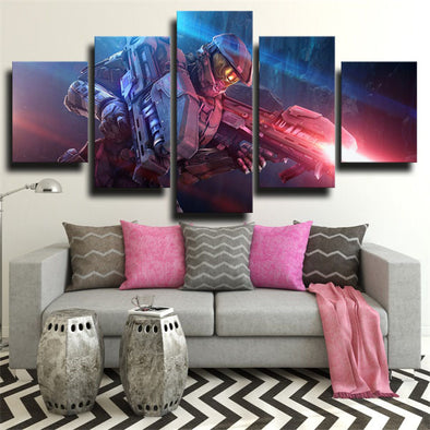 5 piece modern art framed print Halo Master Chief wall decor-1506 (1)