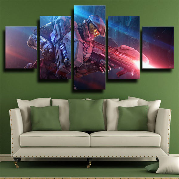 5 piece modern art framed print Halo Master Chief wall decor-1506 (2)