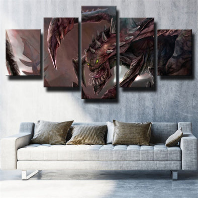 5 piece modern art framed print League Legends Cho'Gath wall decor-1200 (1)