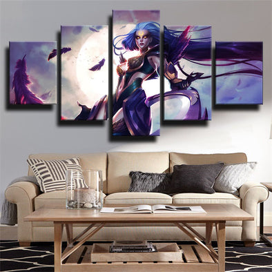 5 piece modern art framed print League Legends Diana decor picture-1200 (1)