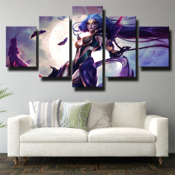 5 piece modern art framed print League Legends Diana decor picture-1200 (3)