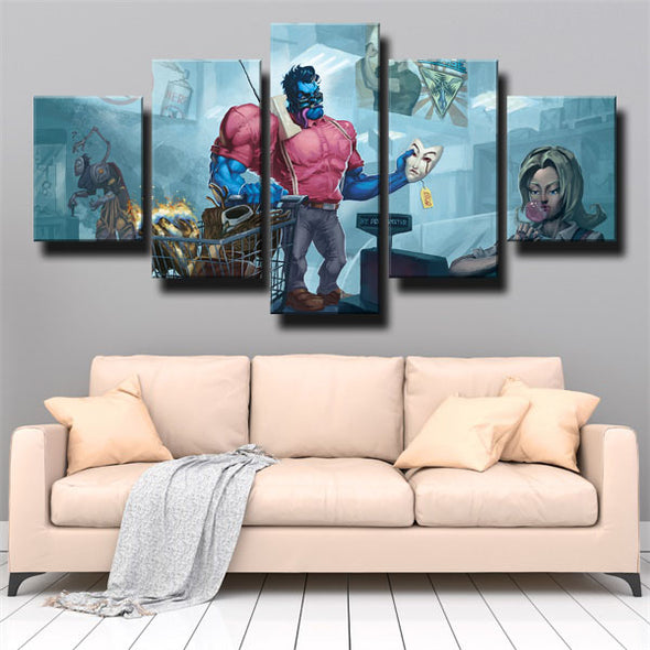 5 piece modern art framed print League Legends Dr. Mundo wall decor-1200 (2)