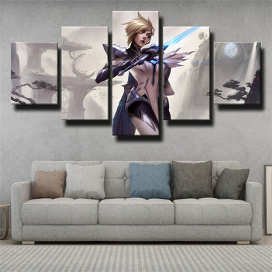 5 piece modern art framed print League Of Legends Fiora home decor-1200 (1)