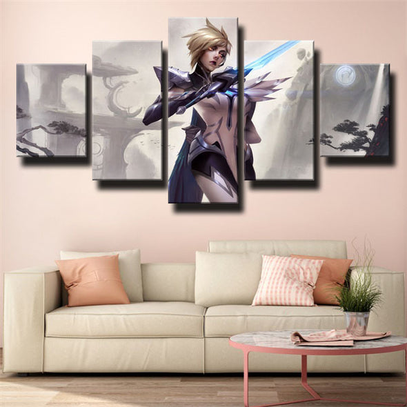 5 piece modern art framed print League Of Legends Fiora home decor-1200 (2）