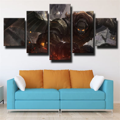 5 piece modern art framed print League Of Legends Galio decor picture-1200 (1)