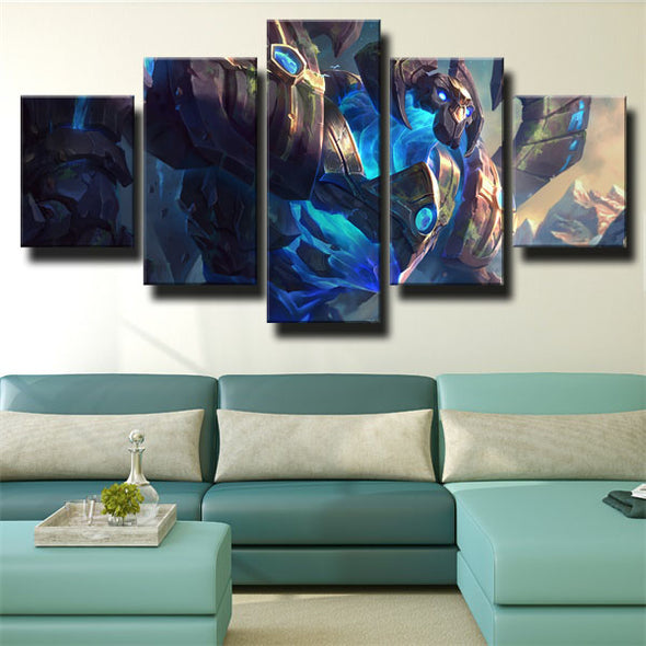 5 piece modern art framed print League Of Legends Galio wall picture-1200 (2)