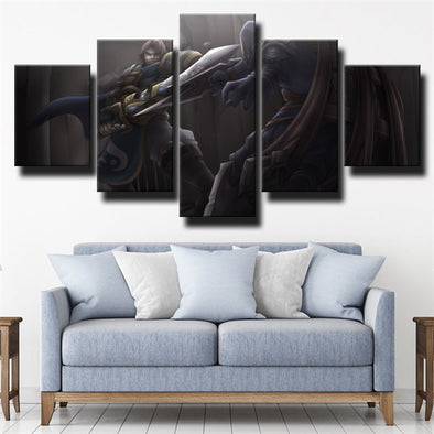 5 piece modern art framed print League Of Legends Garen wall decor-1200 (1)