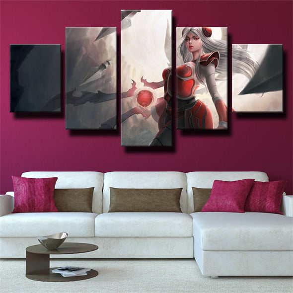 5 piece modern art framed print League Of Legends Janna decor picture-1200 (1)