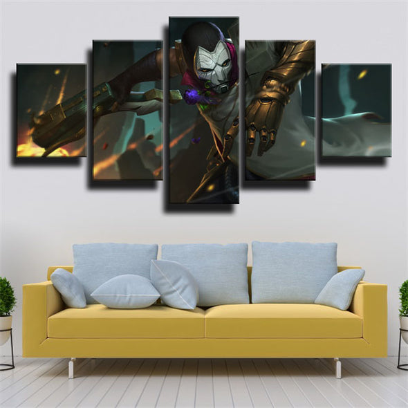 5 piece modern art framed print League Of Legends Jhin wall decor-1200 (1)