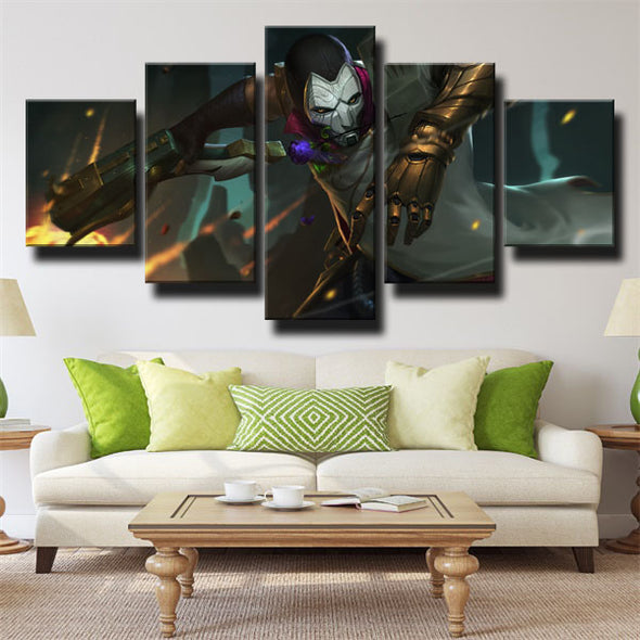5 piece modern art framed print League Of Legends Jhin wall decor-1200 (2)