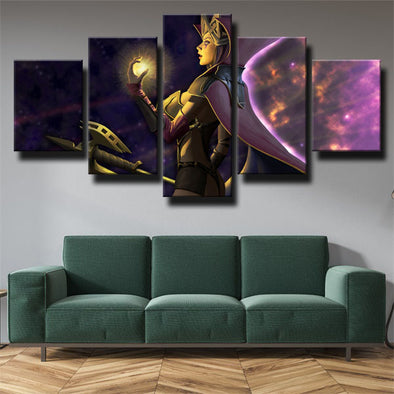 5 piece modern art framed print League Of Legends LeBlanc wall decor-1200 (1)