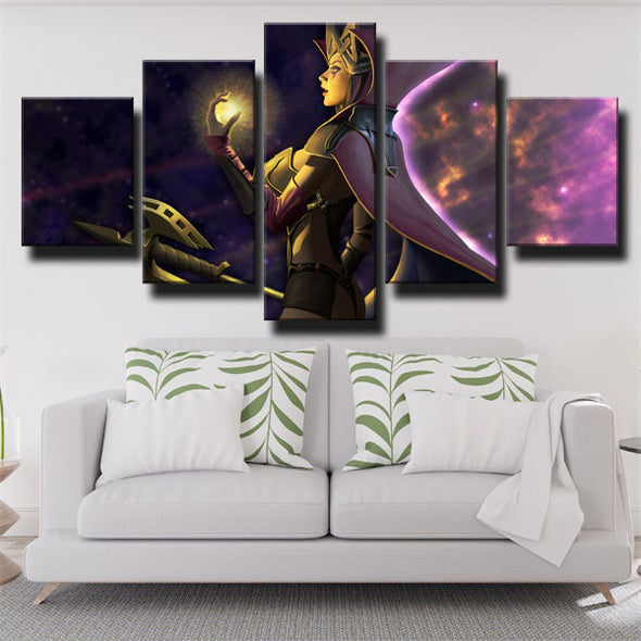 5 piece modern art framed print League Of Legends LeBlanc wall decor-1200 (3)