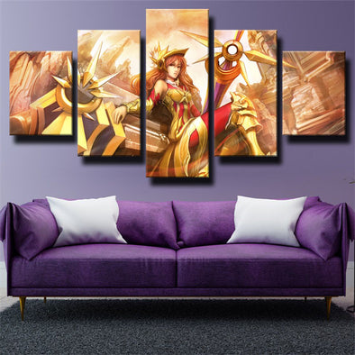 5 piece modern art framed print League Of Legends Leona wall picture-1200 (1)
