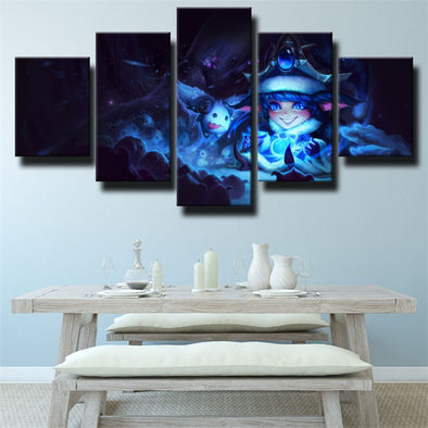 5 piece modern art framed print League Of Legends Lulu wall decor-1200 (1)