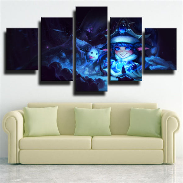 5 piece modern art framed print League Of Legends Lulu wall decor-1200 (2)