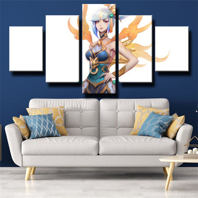 5 piece modern art framed print League Of Legends Lux home decor-1200 (1)