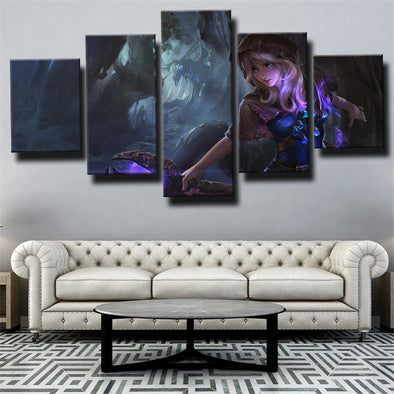 5 piece modern art framed print League Of Legends Lux wall decor-1200 (1)