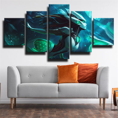 5 piece modern art framed print League Of Legends Nami home decor-1200 (1)