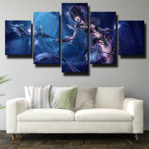 5 piece modern art framed print League Of Legends Nami wall decor-1200 (3)