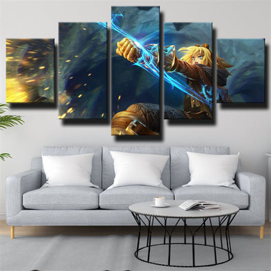 5 piece modern art framed print   League of Legends Ezreal home decor-1200 (1)