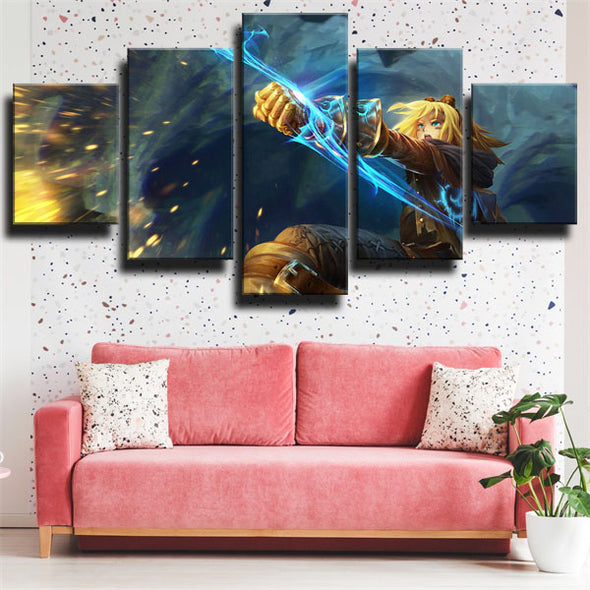 5 piece modern art framed print   League of Legends Ezreal home decor-1200 (2)