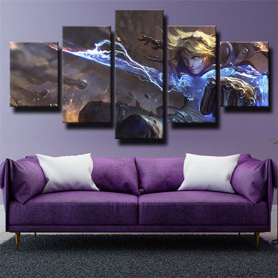 5 piece modern art framed print   League of Legends Ezreal wall picture-1200(1)