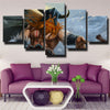 5 piece modern art framed print League of Legends Olaf decor picture-1200 (2)
