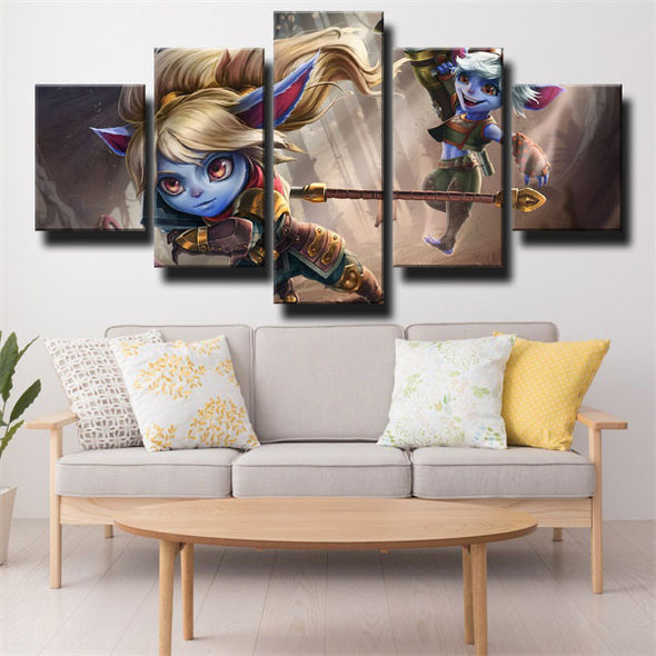 5 piece modern art framed print League of Legends Poppy home decor-1200 (2)