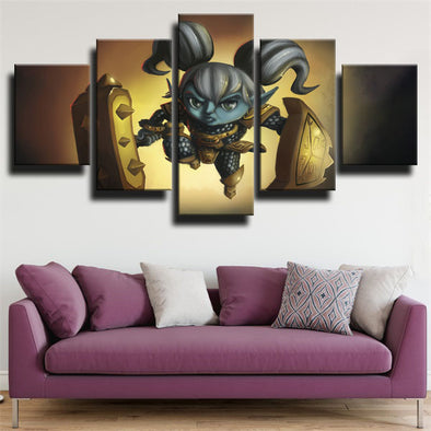 5 piece modern art framed print League of Legends Poppy wall decor-1200 (1)