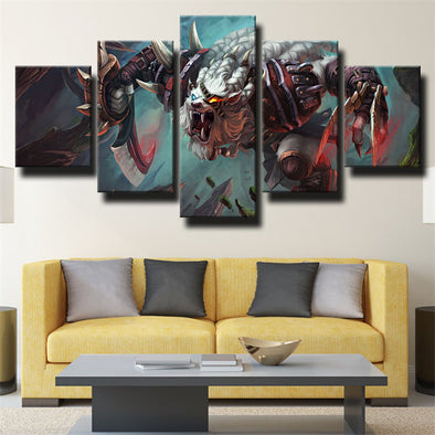 5 piece modern art framed print League of Legends Rengar wall decor-1200 (1)