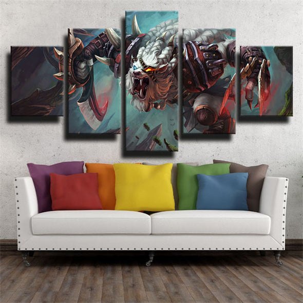 5 piece modern art framed print League of Legends Rengar wall decor-1200 (3)