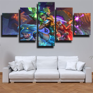 5 piece modern art framed print League of Legends Riven decor picture-1200 (1)
