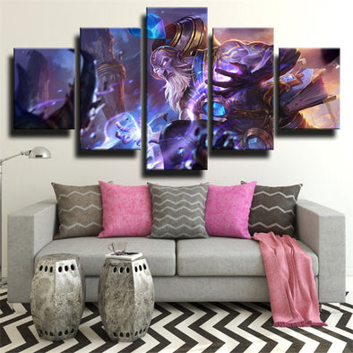 5 piece modern art framed print League of Legends Ryze wall decor-1200 (1)