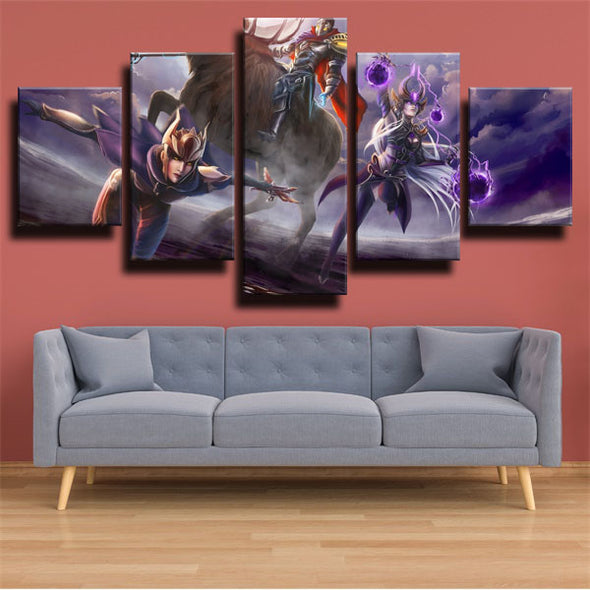 5 piece modern art framed print League of Legends Shyvana wall picture-1200 (2)