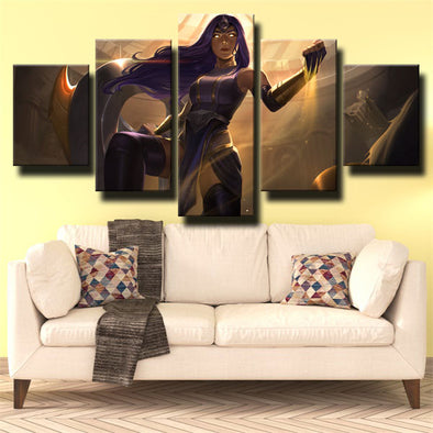 5 piece modern art framed print League of Legends Sivir wall decor-1200 (1)