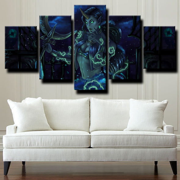 5 piece modern art framed print League of Legends Soraka decor picture-1200 (1)