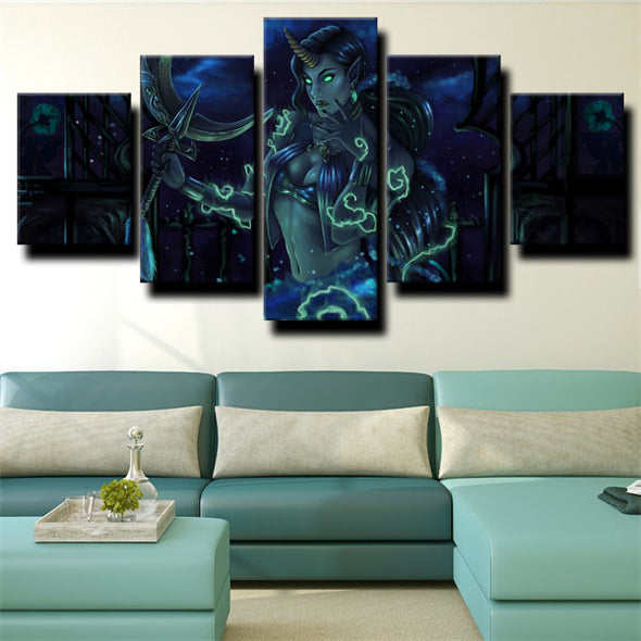 5 piece modern art framed print League of Legends Soraka decor picture-1200 (3)
