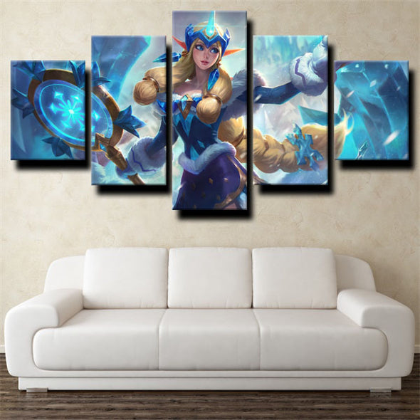 5 piece modern art framed print League of Legends Soraka wall decor-1200 (2)